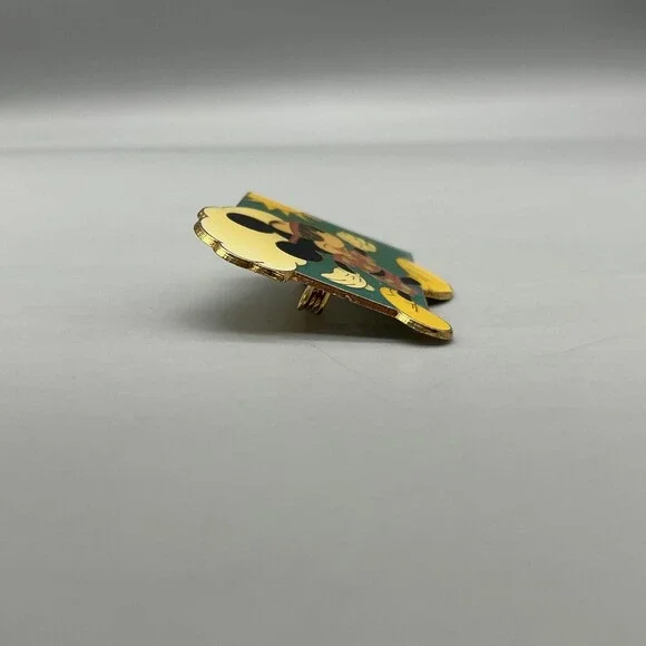 Disney Mickey Mouse Brooch Pin 39mm Gold Tone Enamel Walking Sun Retro Beach - Picture 6 of 12